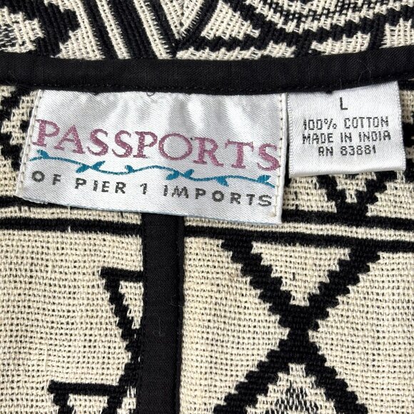 80s Vtg Pier One Imports Passports Southwest Western Aztec Crop Jacket - Picture 6 of 9